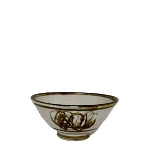 VINTAGE Splatter Louis Mideke Bowl Studio Art Pottery Abstract Oriental Inspired